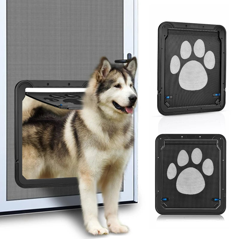 Pet Door with Safe Lockable Magnetic Screen